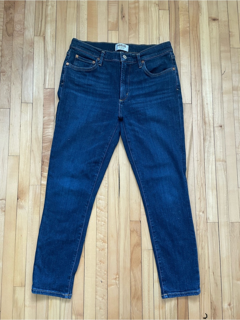 AGOLDE Women's Dark Blue High-Rise Jeans